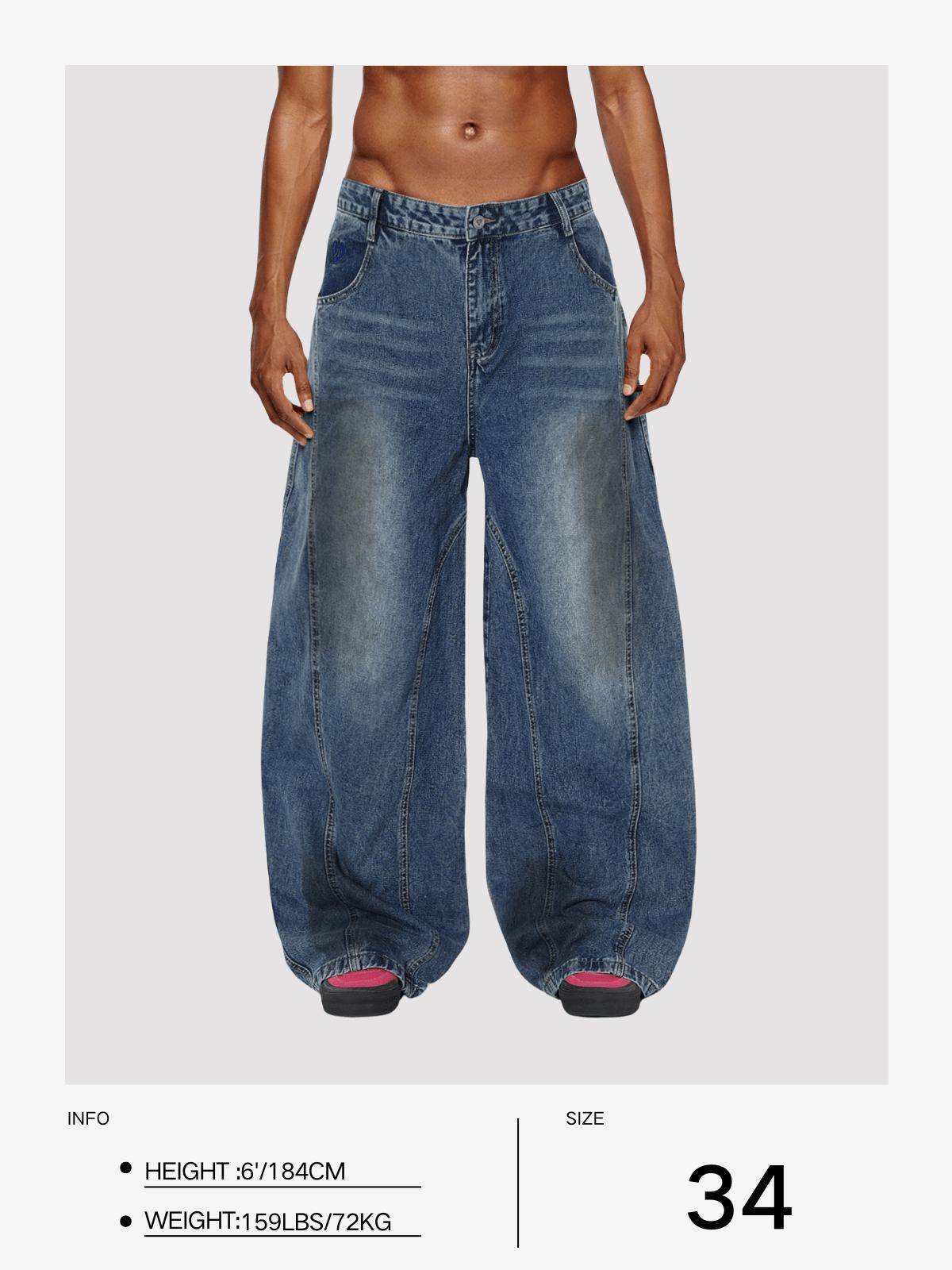 Aelfric Eden Baggy Distressed Washed Jeans Product Image