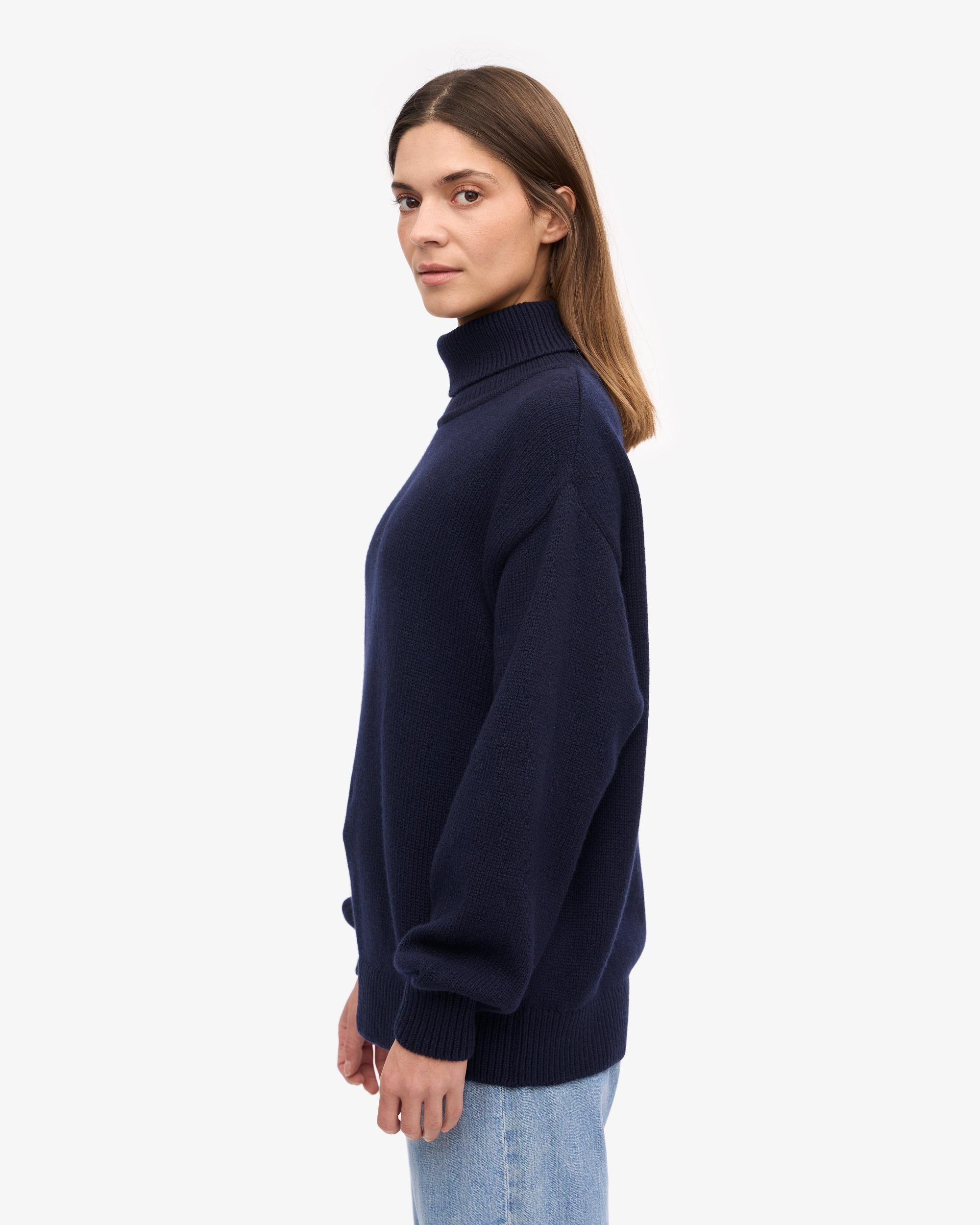 Merino Wool Turtleneck - Stone Blue Product Image