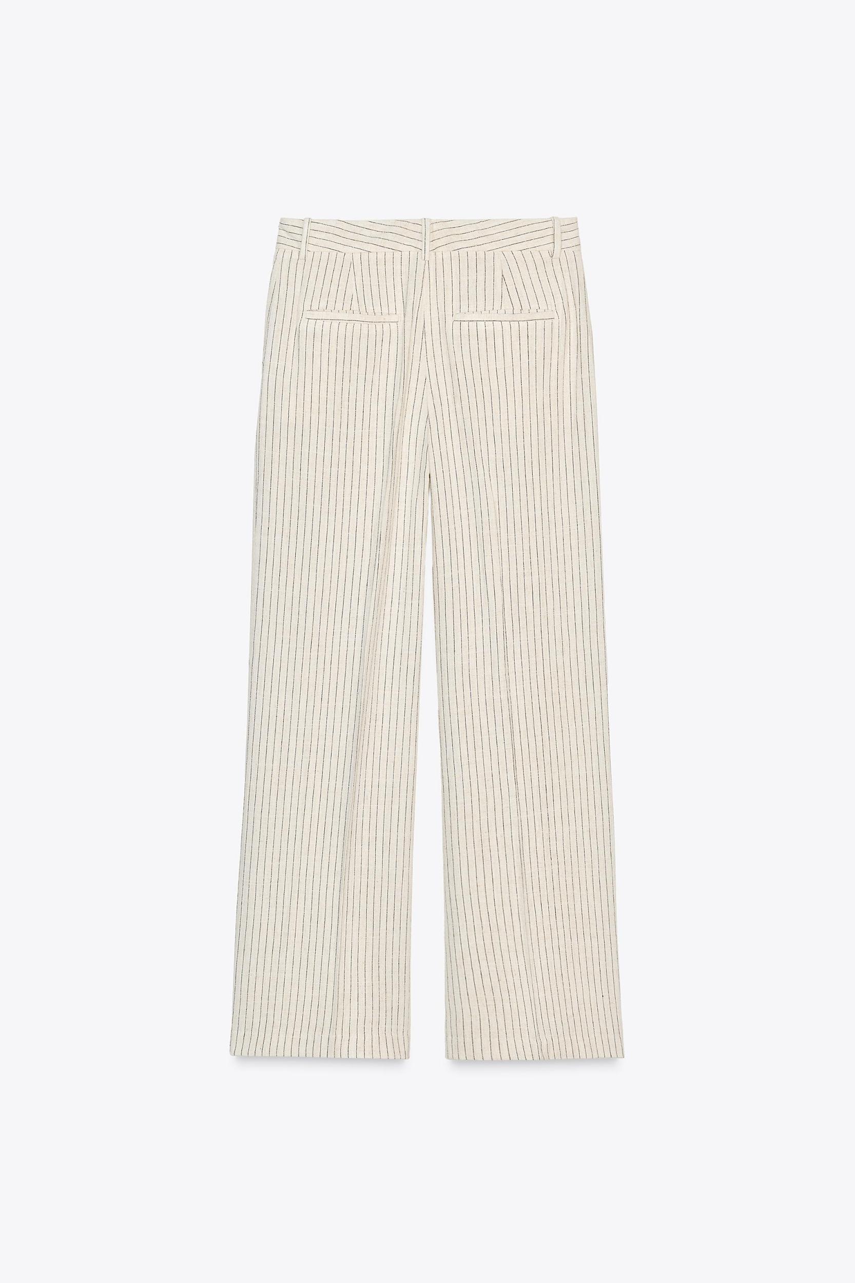 STRIPED WIDE LEG PANTS Product Image