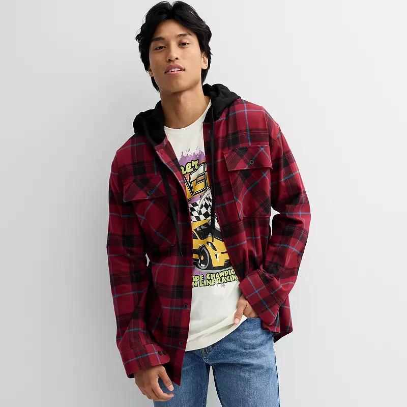 Men's Trinity Coast Hooded Flannel Shirt, Size: XL, Red Product Image