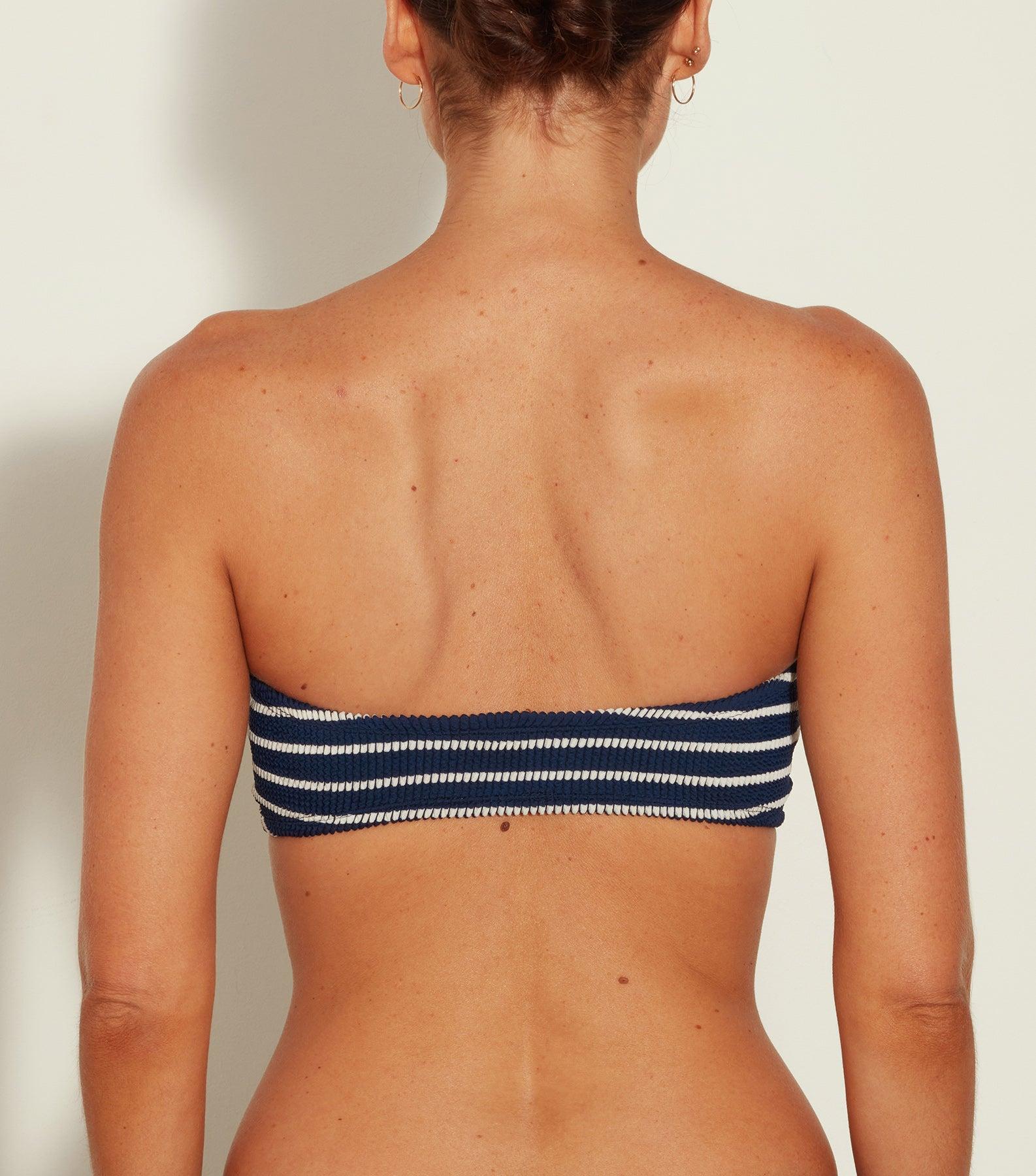 Jean Bikini Top - Navy/White Stripe Product Image
