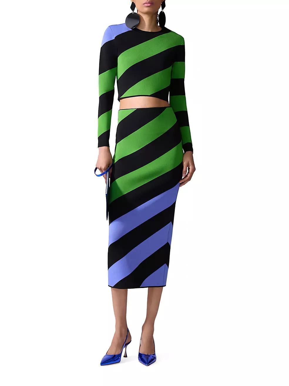 Striped Crop Sweater Product Image