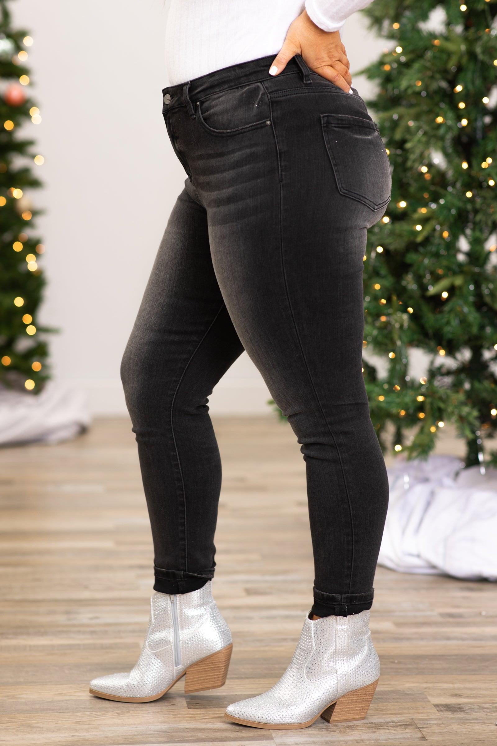 Mica Charcoal High Rise Ankle Skinny Jeans Product Image