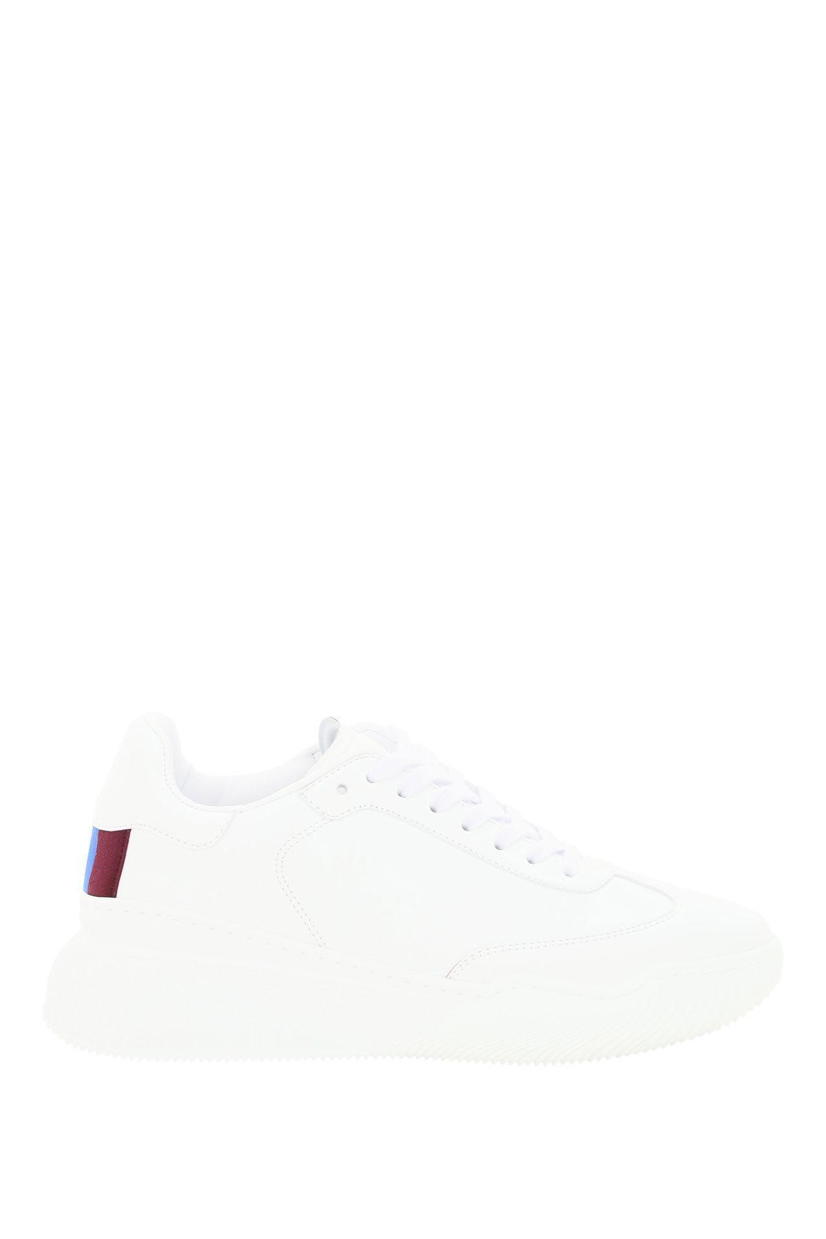 STELLA MCCARTNEY Loop Logo-embossed Vegetarian Leather Sneakers In White Product Image