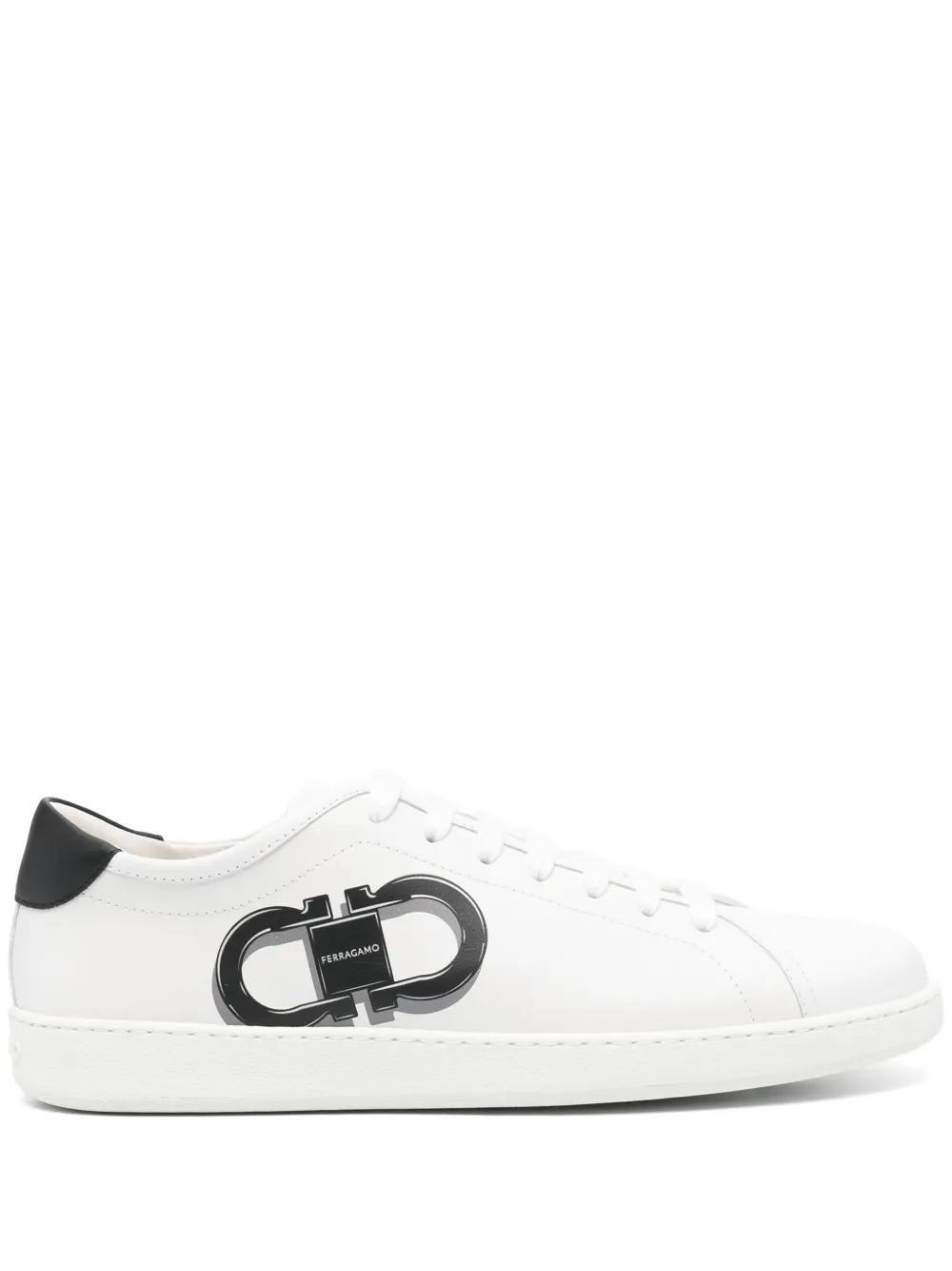 FERRAGAMO Gancini-motif Sneakers In White Product Image