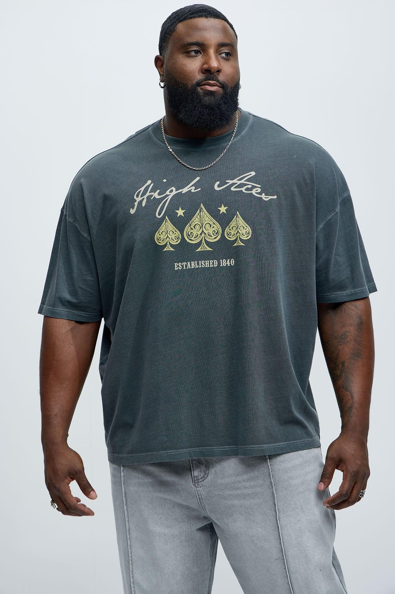 High Aces Oversized Short Sleeve Tee - Grey Product Image