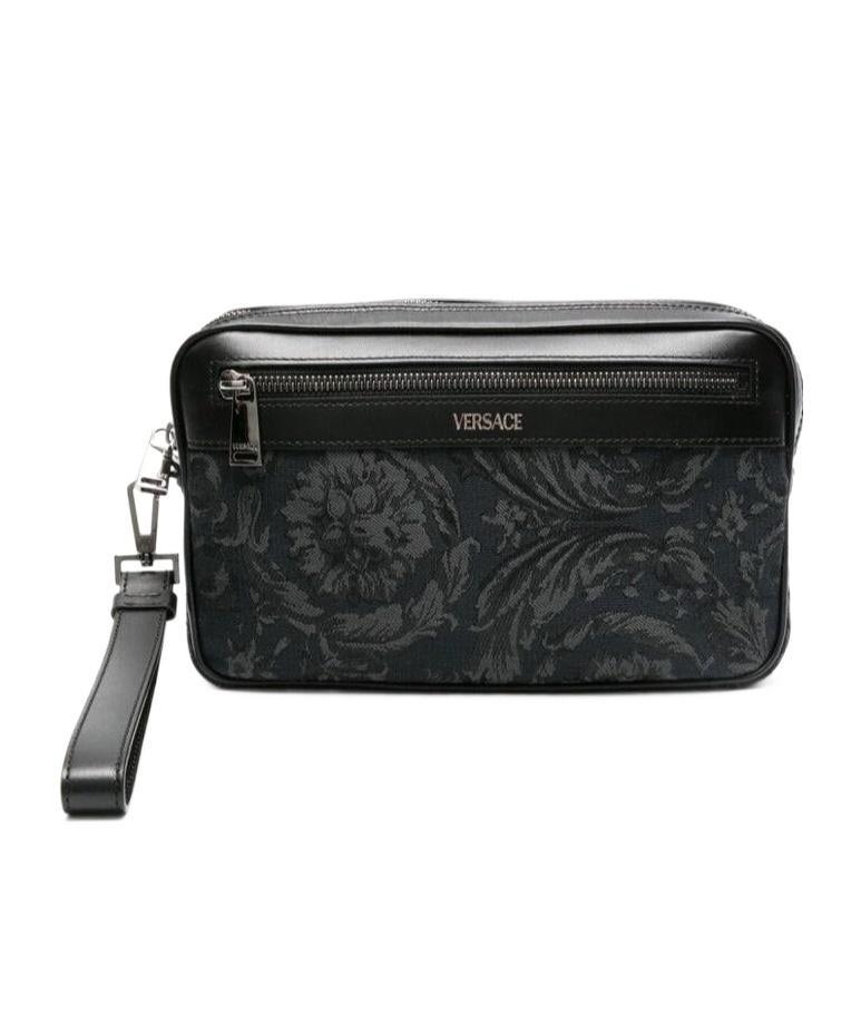 VERSACE Logo Clutch In Black Product Image