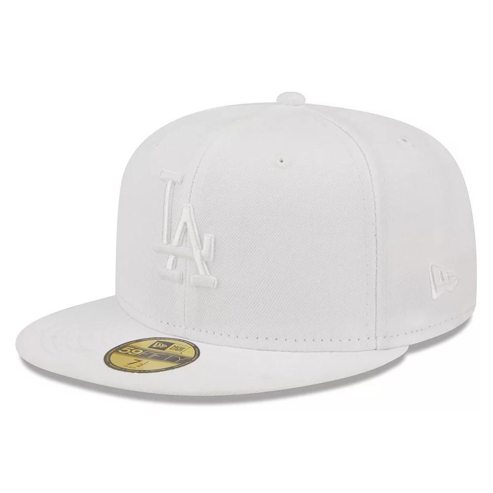 Men's New Era Los Angeles Dodgers White on White 59FIFTY Fitted Hat,  Product Image
