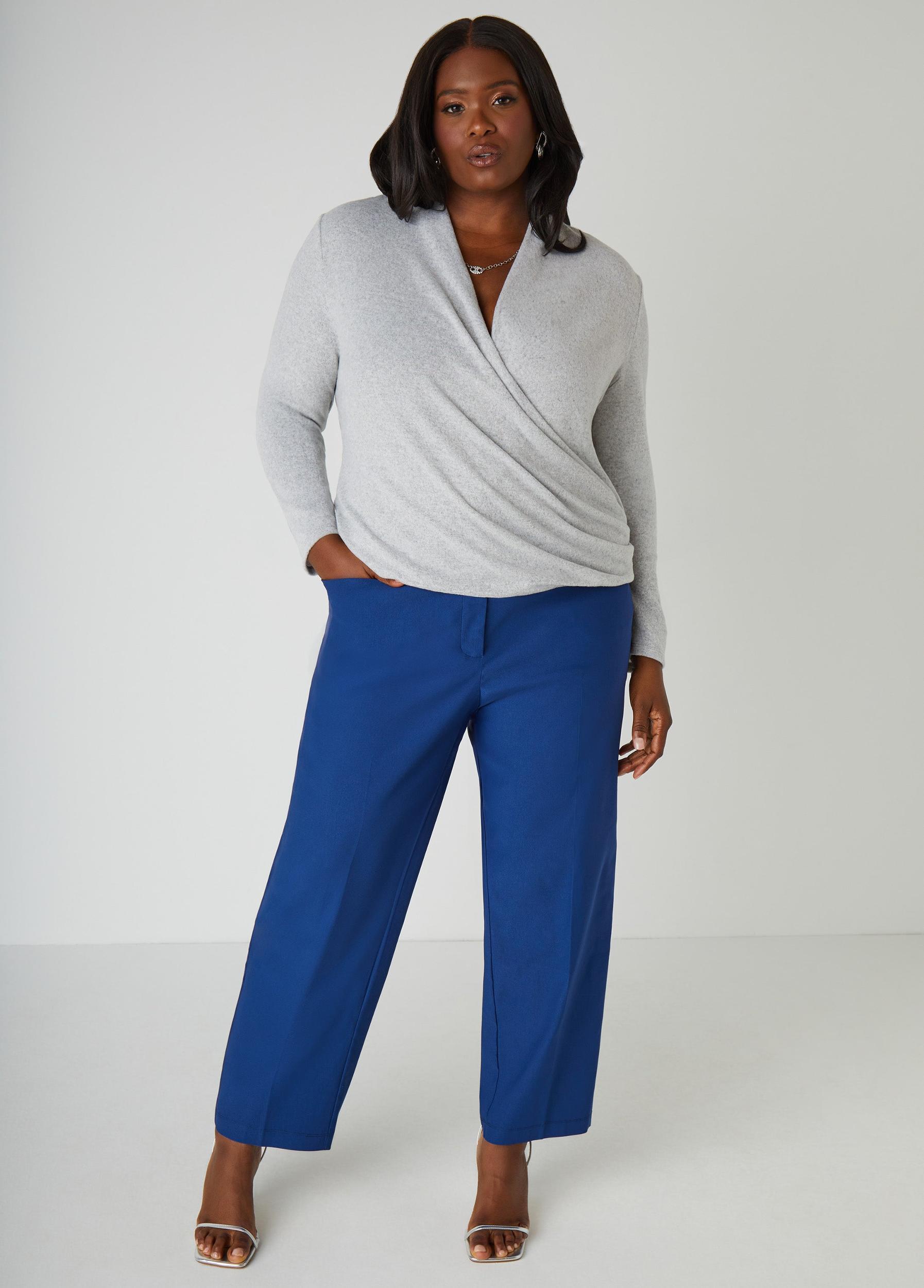 Faux Wrap Hacci Knit Top Product Image