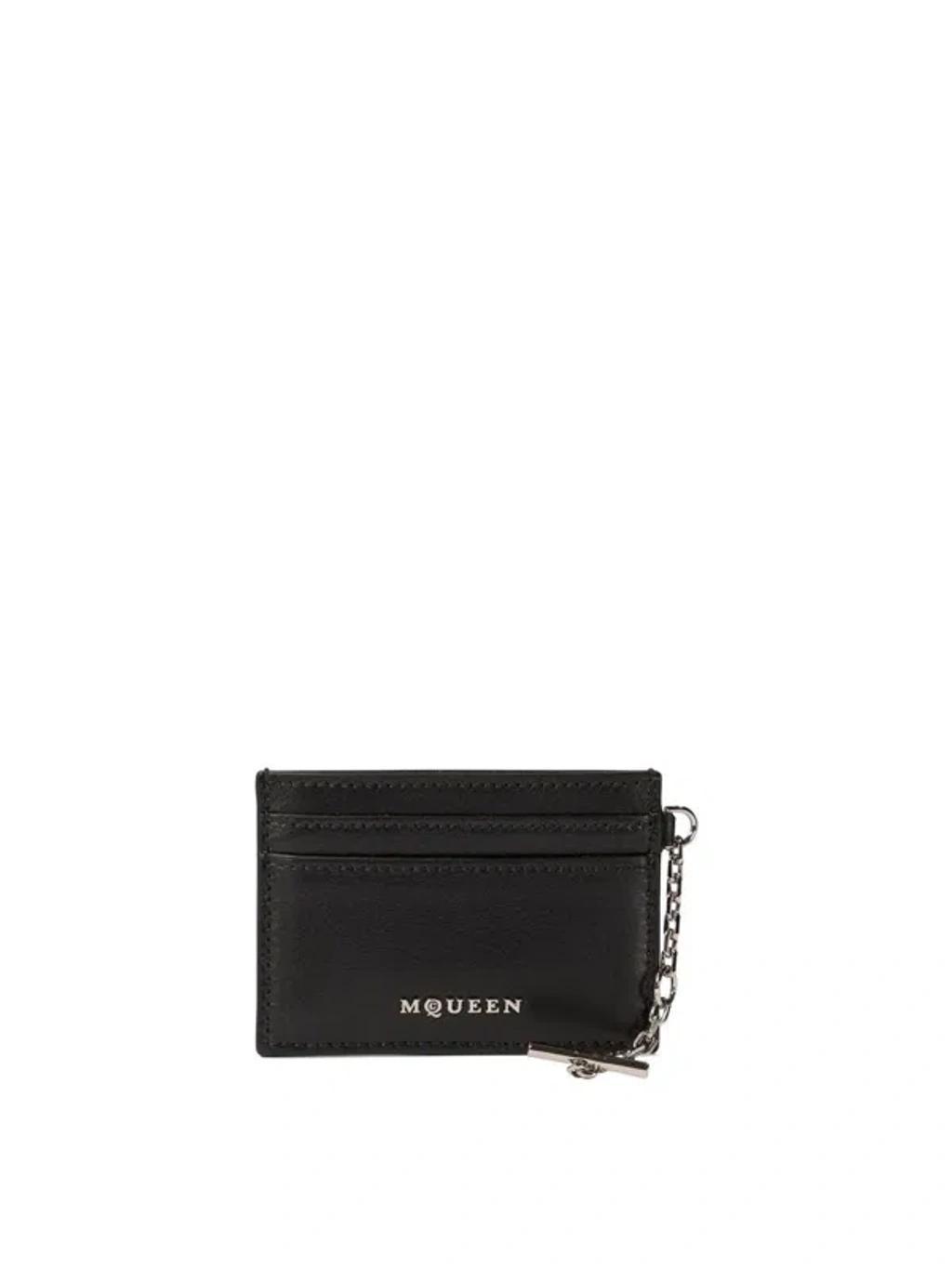 ALEXANDER MCQUEEN Sling Card Holder Door In Black Product Image