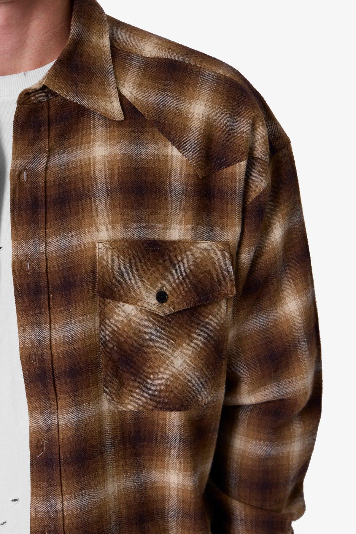 Western Flannel Shirt - Brown Product Image