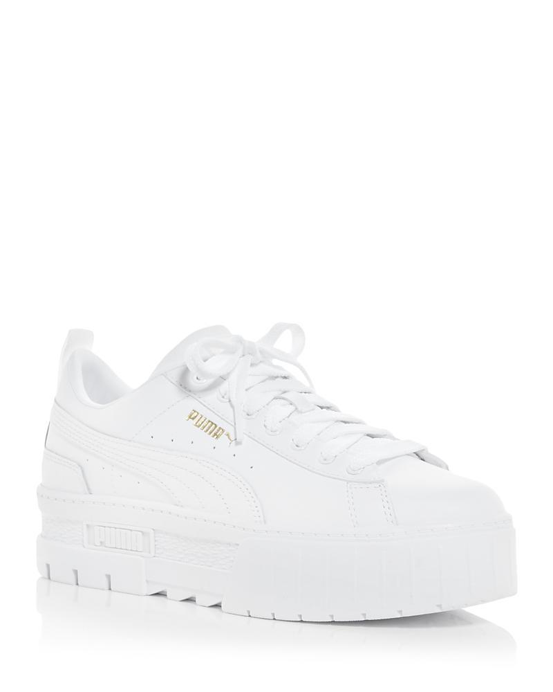 PUMA Womens PUMA Mayze Leather - Womens Shoes White/White Product Image