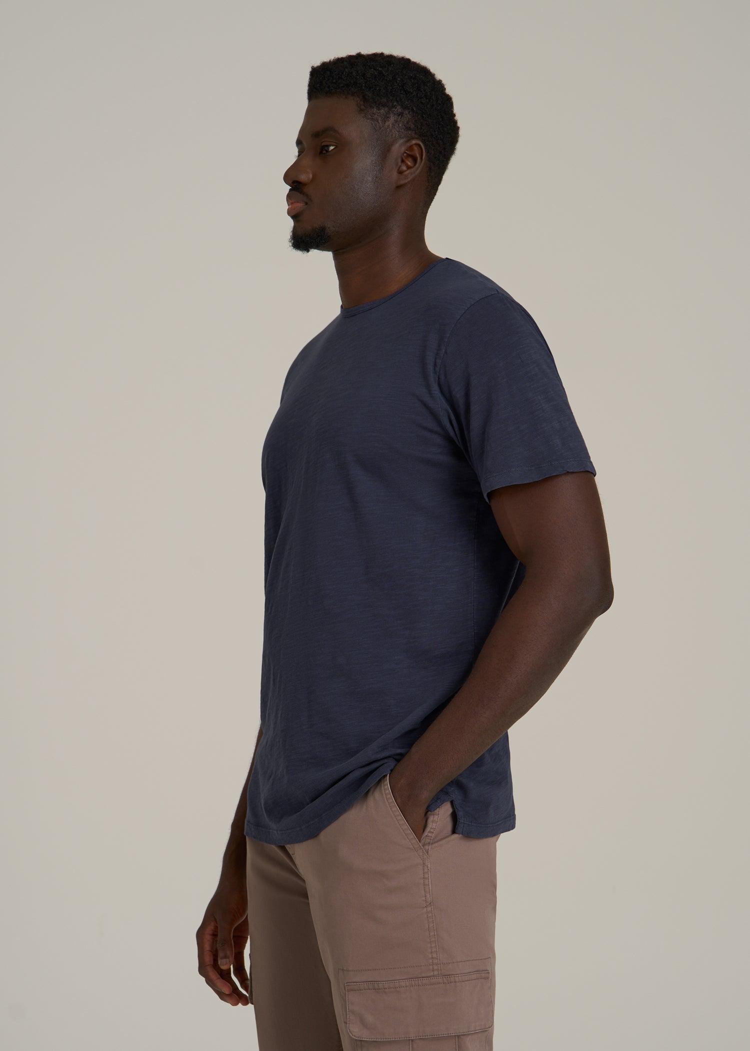 REGULAR-FIT Slub Tee for Tall Men in Navy Male Product Image