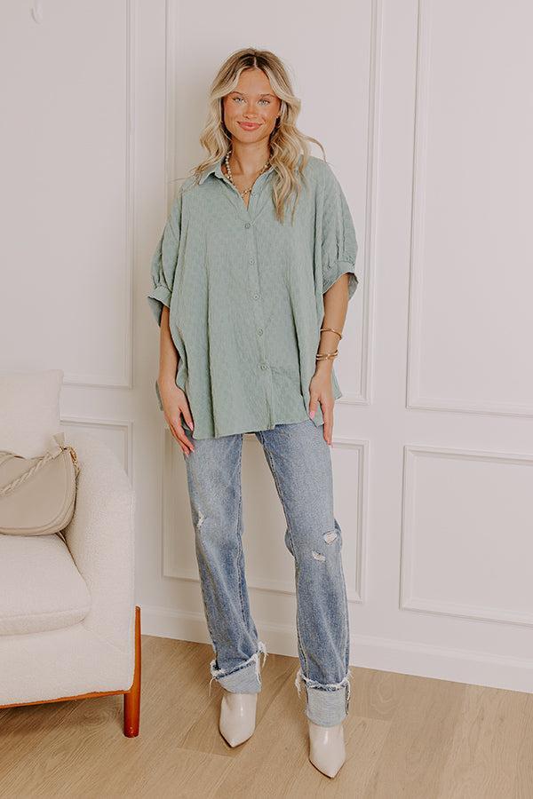 Fit Check Oversized Button Up in Blue Product Image