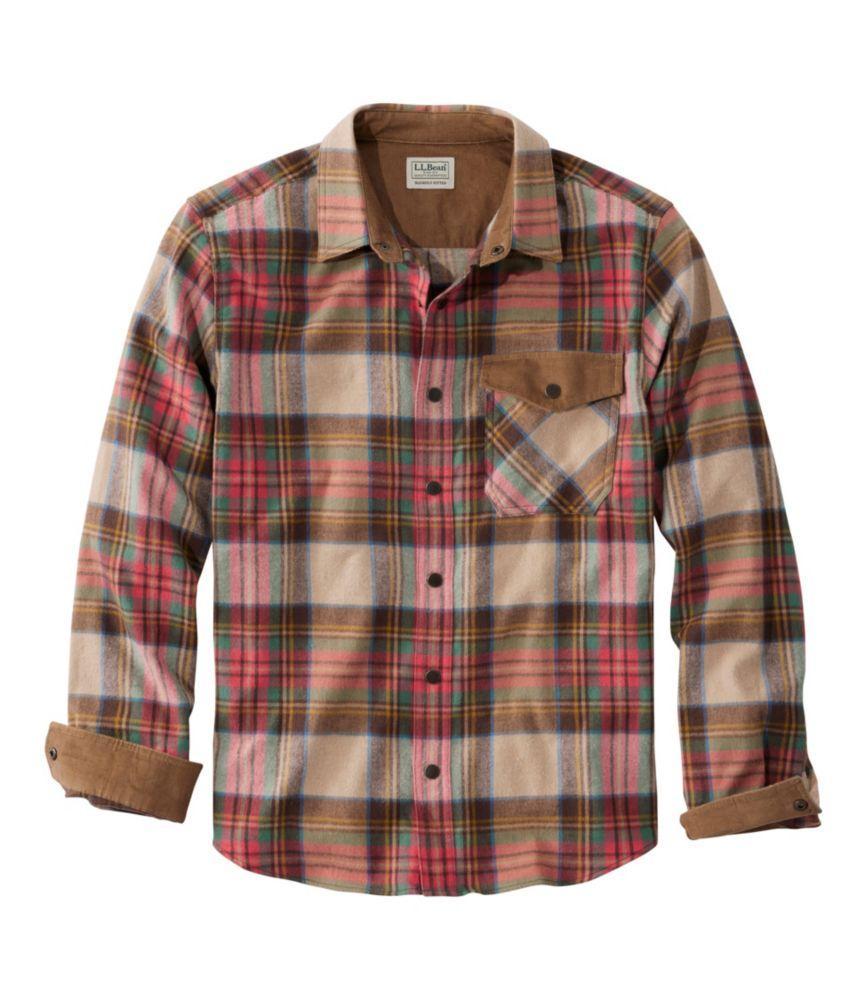 Men's Scotch Plaid Flannel Shirt, Snap-Front, Slightly Fitted Untucked Fit Product Image