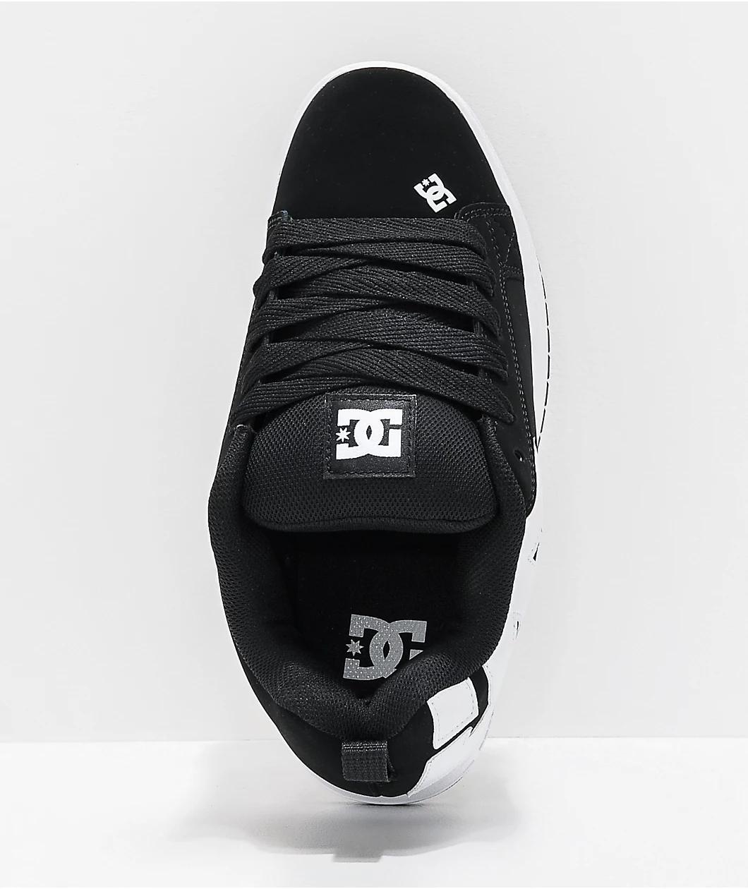 DC Court Graffik Black & White Skate Shoes Product Image