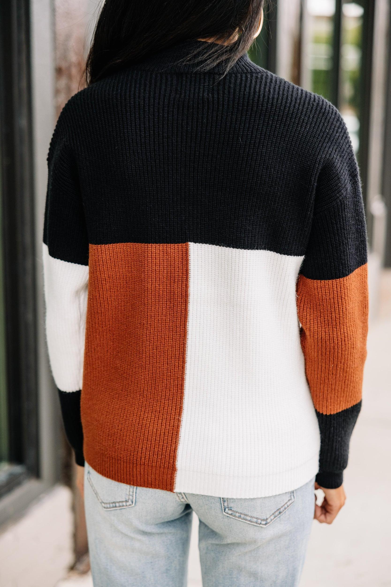 More To Love Black Colorblock Sweater Female Product Image