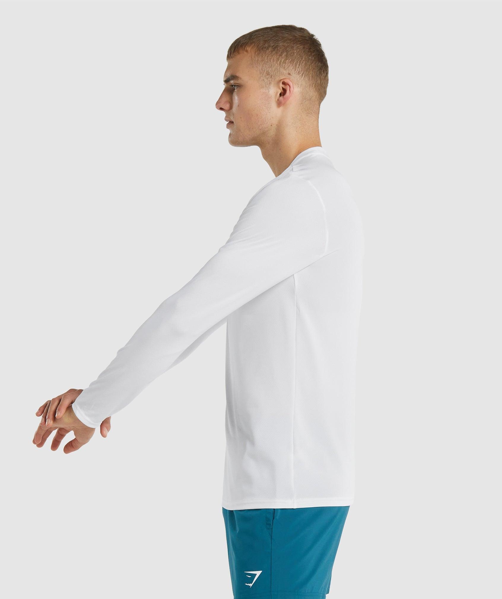 Gymshark Arrival Long Sleeve T-Shirt - White Male Product Image