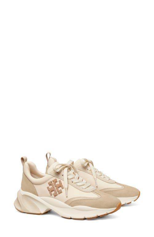 Tory Burch Good Luck Trainer Cream/Black) Women's Shoes Product Image