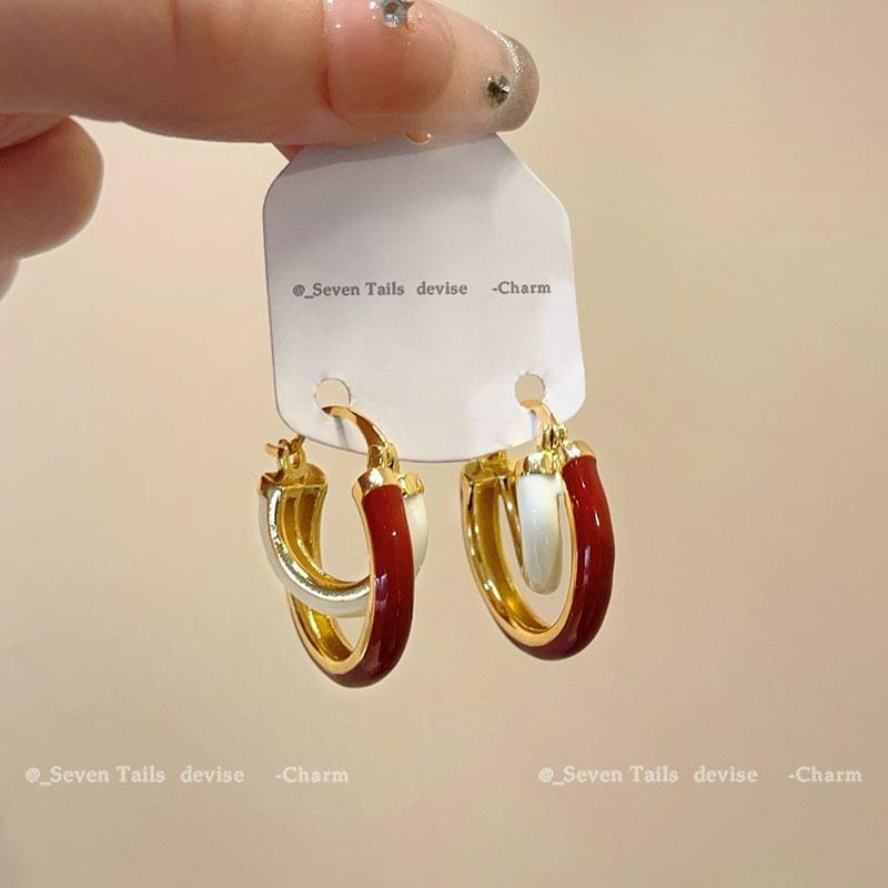 Two Tone Hoop Earring Product Image