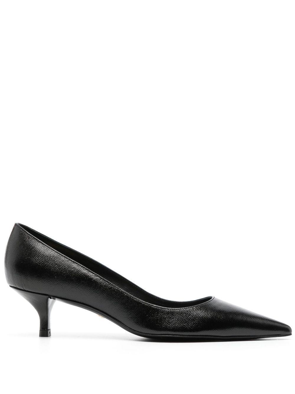 STUART WEITZMAN Stuart Leather Kitten-heel Pumps In Black Product Image