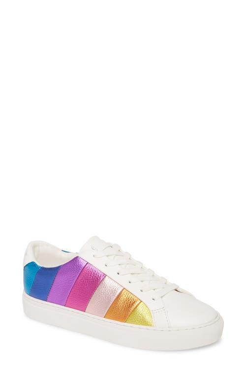 Kurt Geiger London Lane Stripe Crinkle Metallic Rainbow Sneakers Product Image