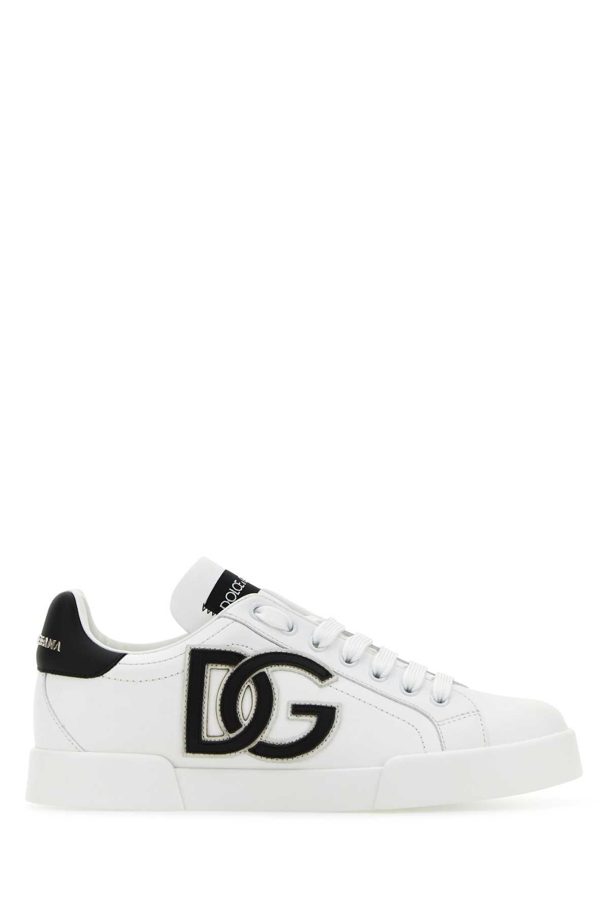 White Leather Portofino Sneakers Product Image