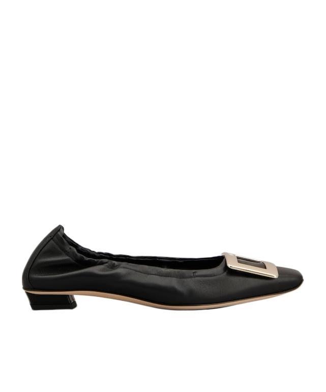 ROGER VIVIER Belle Vivier Leather Ballet Flats In Black Product Image