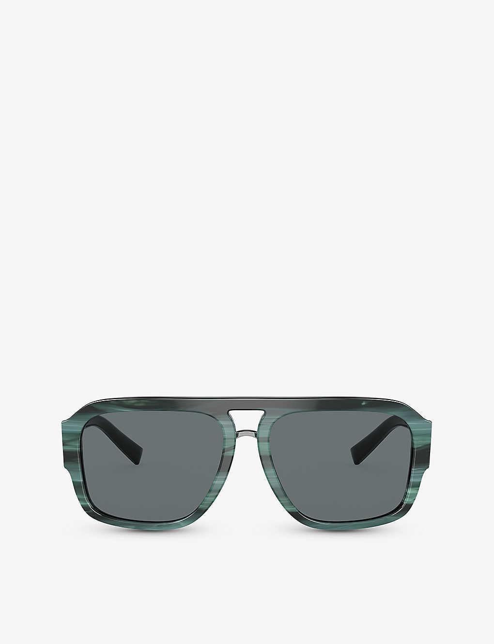 DOLCE & GABBANA Dg4403 Pilot-frame Acetate Sunglasses In Blue Product Image