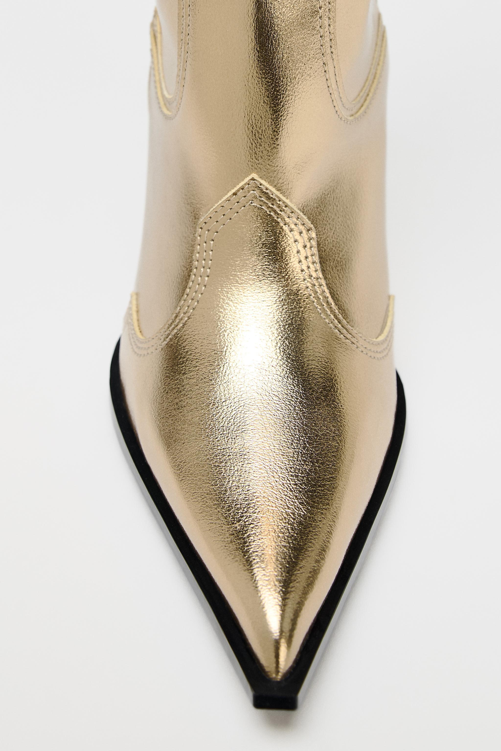 METALLIC EFFECT HEELED BOOTS Product Image