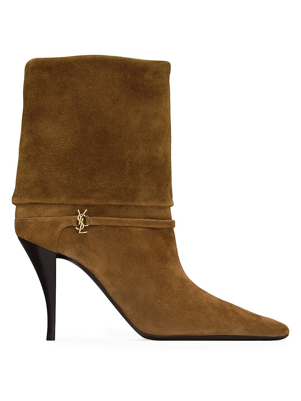 Saint Laurent Womens Niki Booties In Suede Product Image