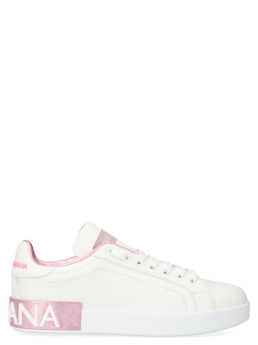 DOLCE & GABBANA Pink Logo Sneakers Product Image