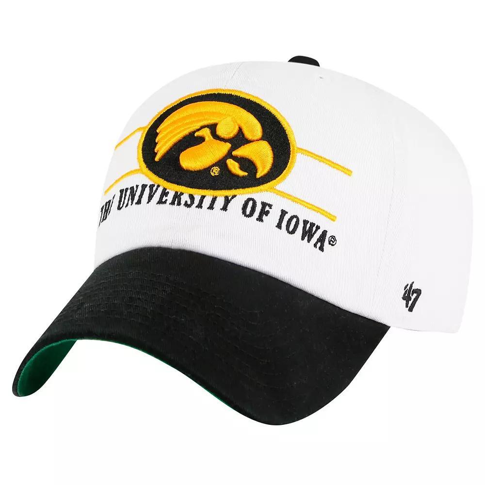 Men's '47 White Iowa Hawkeyes Gridiron Clean Up Adjustable Hat Product Image