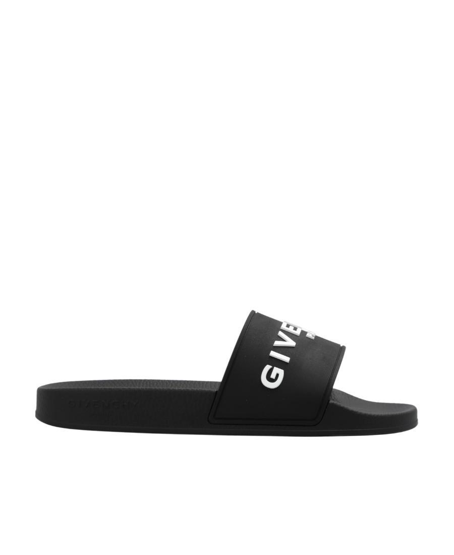 Black Logo-Print Pool Slides Product Image