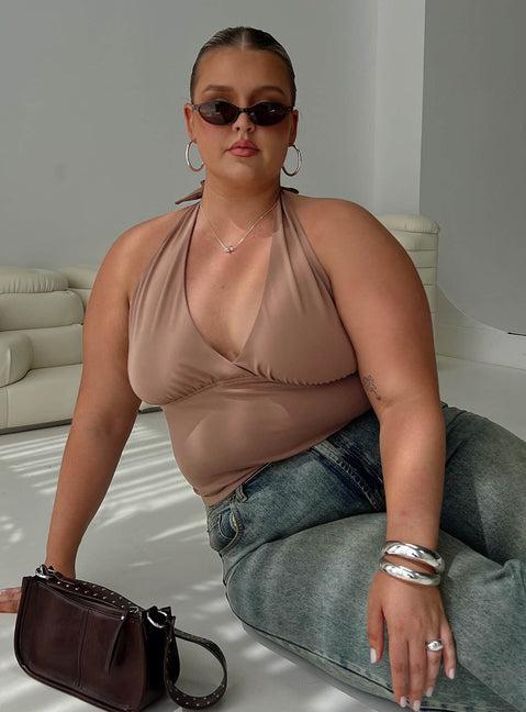 Whimsy Halter Top Chocolate Curve Product Image