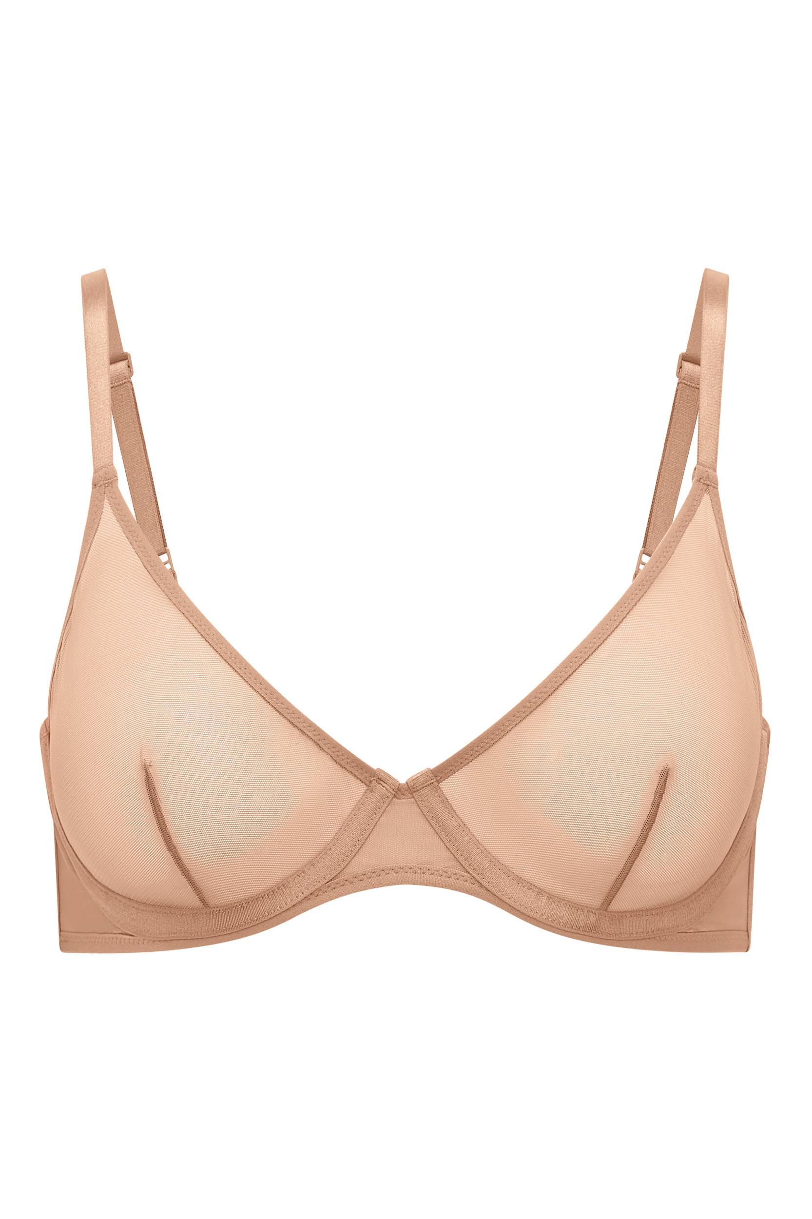 Soft Mesh Single Layer Underwired Bra in Warm Peach Product Image