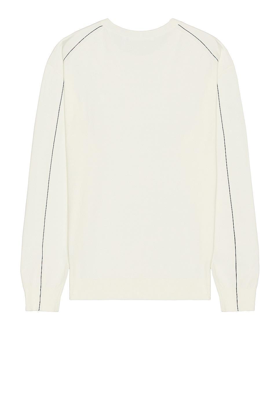 Helmut Lang Fine Gauge Crewneck Sweater in White Product Image