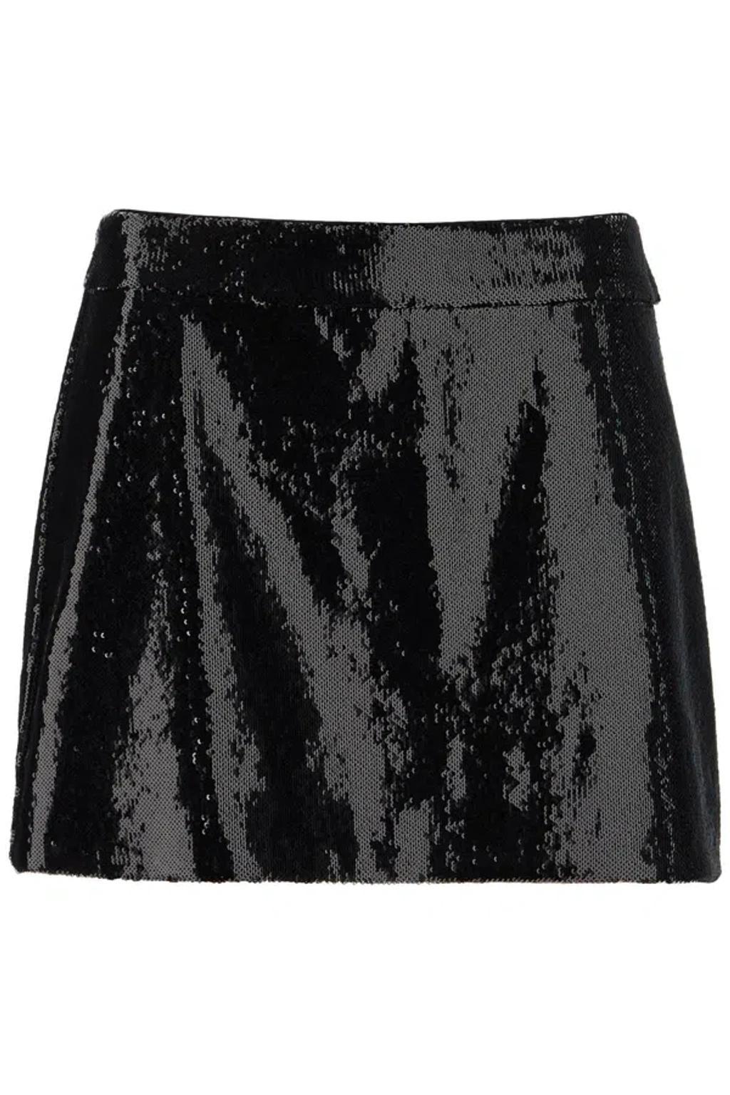 DOLCE & GABBANA Sequin Mini Skirt In Black Product Image