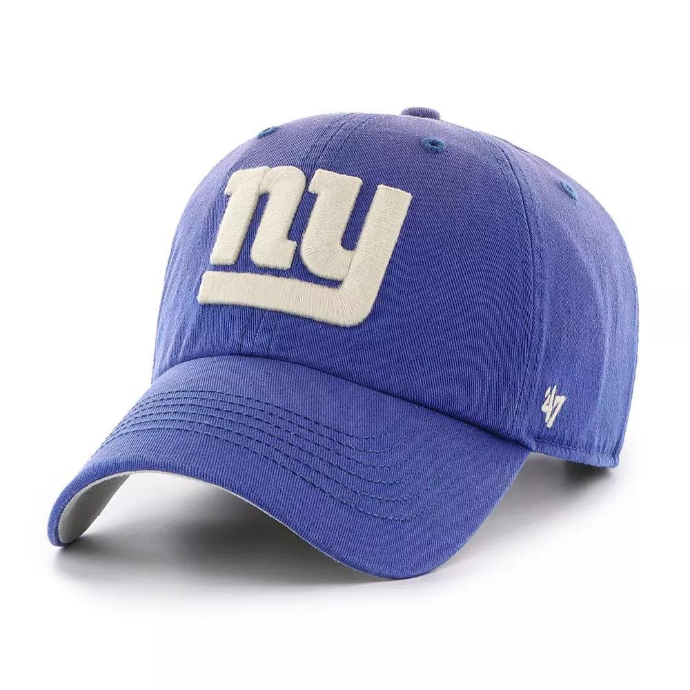 Men's '47 Royal New York Giants Dusted Relaxed Clean Up Adjustable Hat, Blue Product Image
