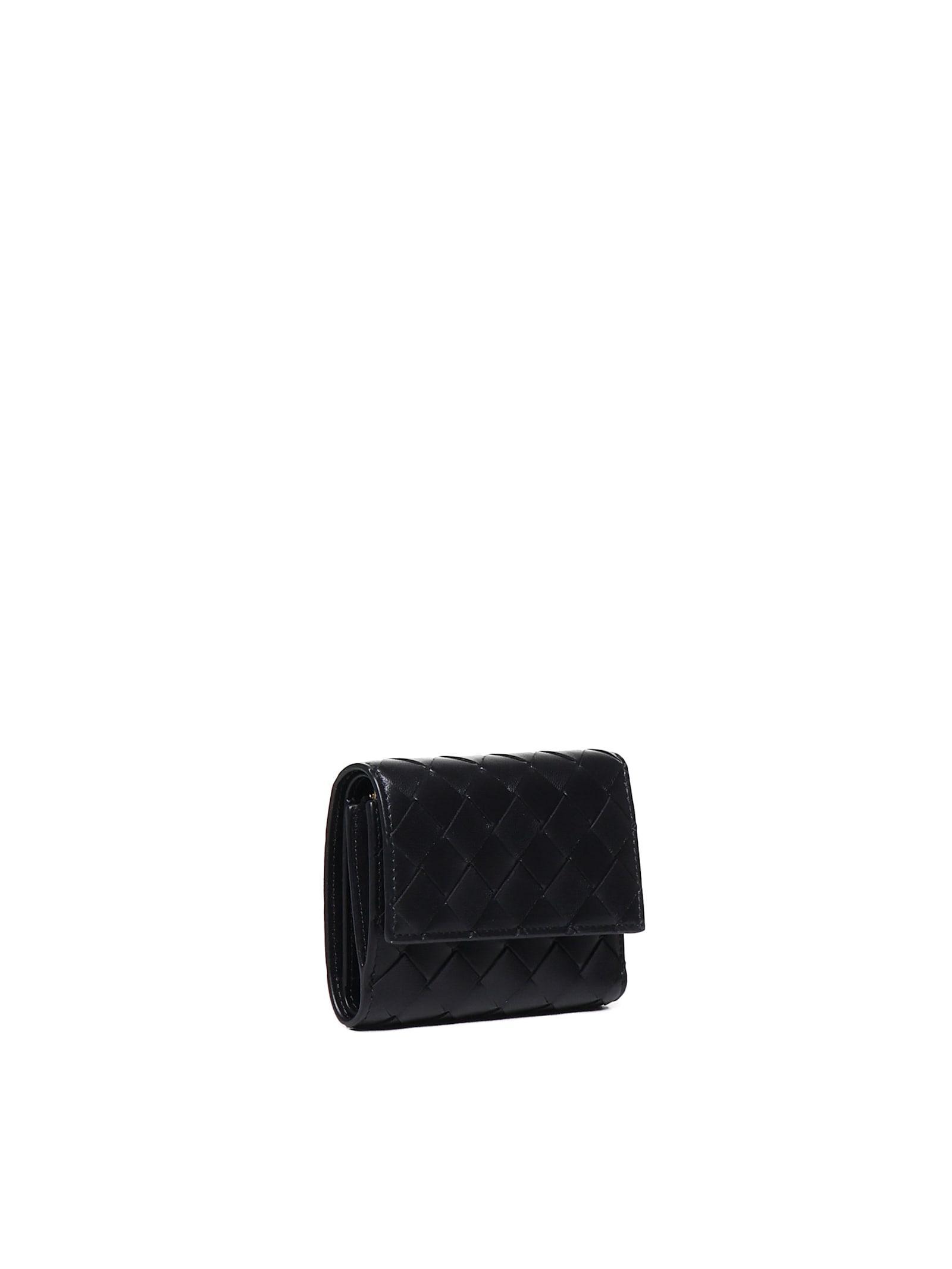 Intreccio Wallet In Calfskin In Black Product Image