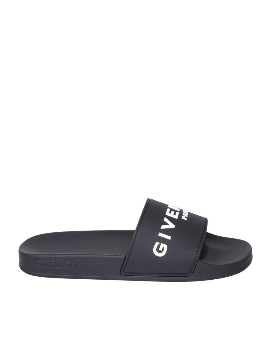 Black Logo-Print Pool Slides Product Image