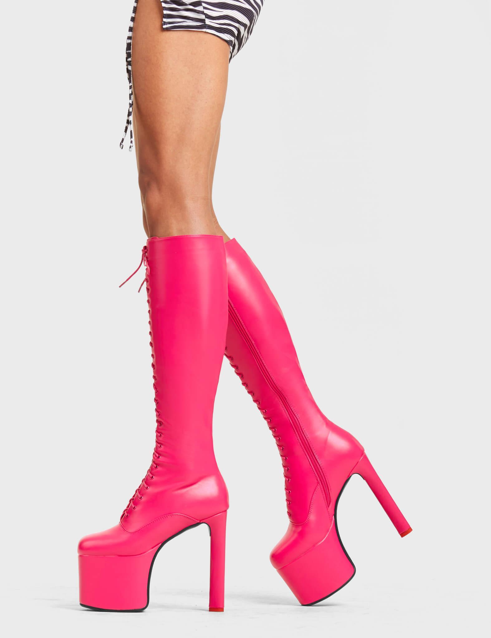 Nowhere To Run Platform Knee High Boots Product Image