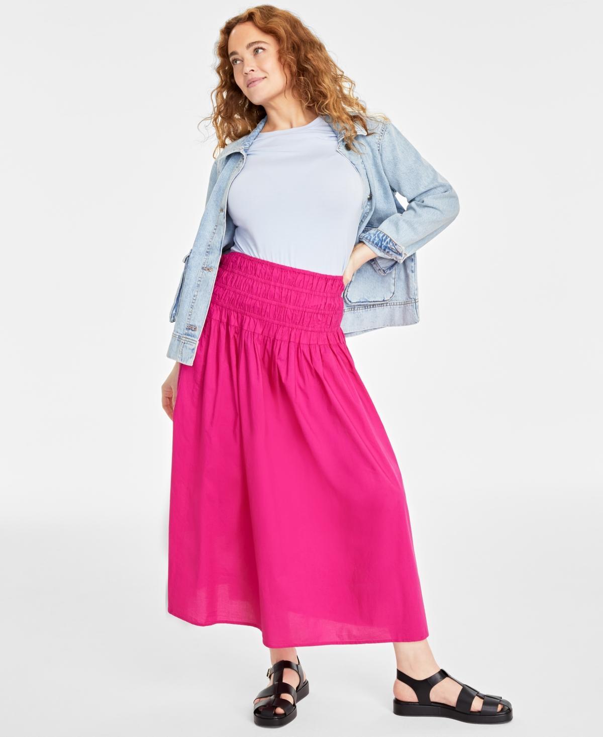 On 34th Womens Cotton Poplin Maxi Skirt, Created for Macys Product Image