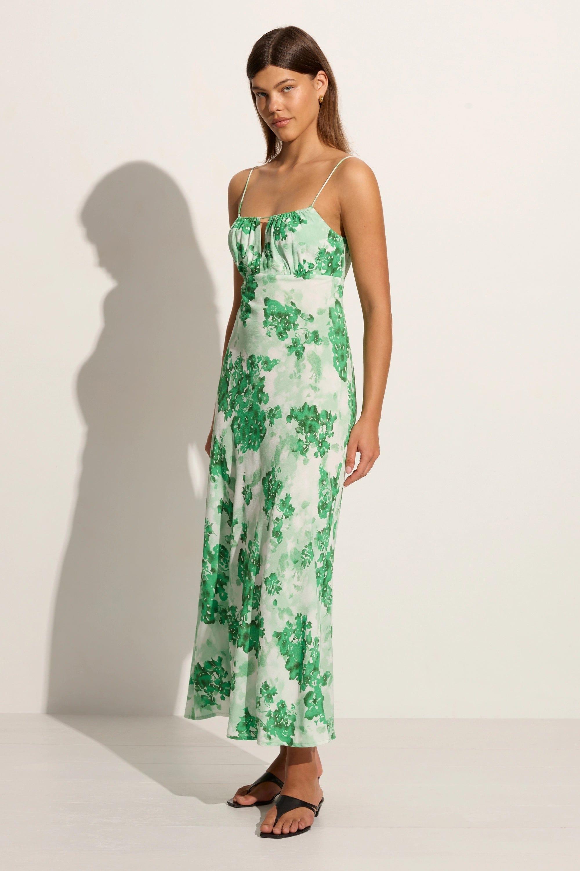 San Paolo Midi Dress Rosella Floral Green - Final Sale Product Image