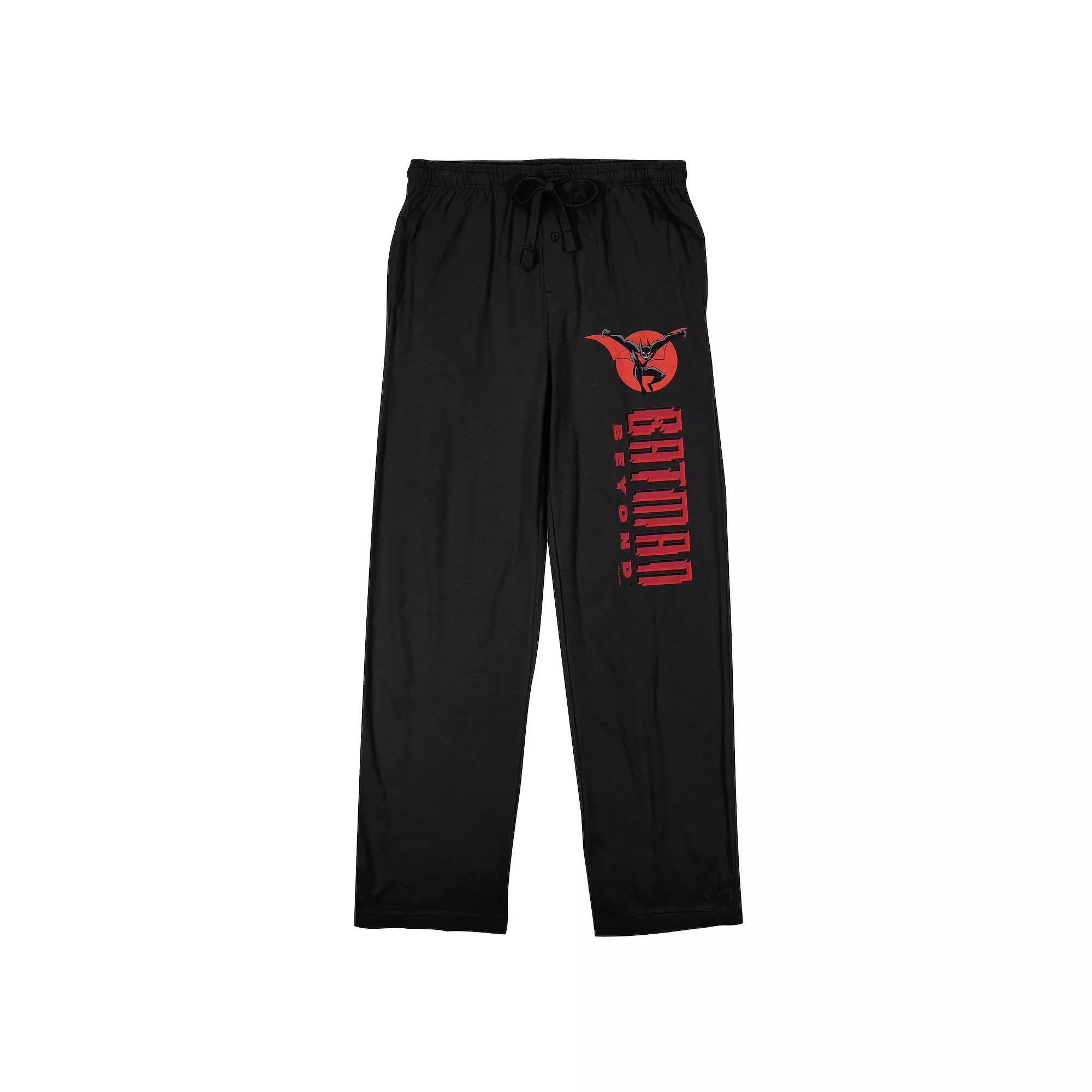 Men's Batman Beyond Red Logo Pajama Pants, Size: Medium, Black Product Image