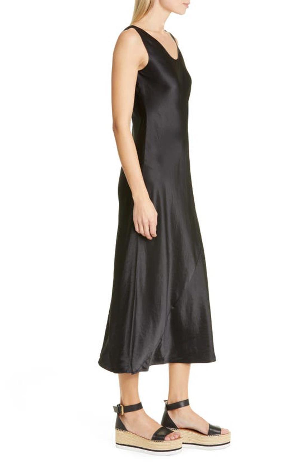 Ares Satin-twill Midi Dress In Nero Product Image