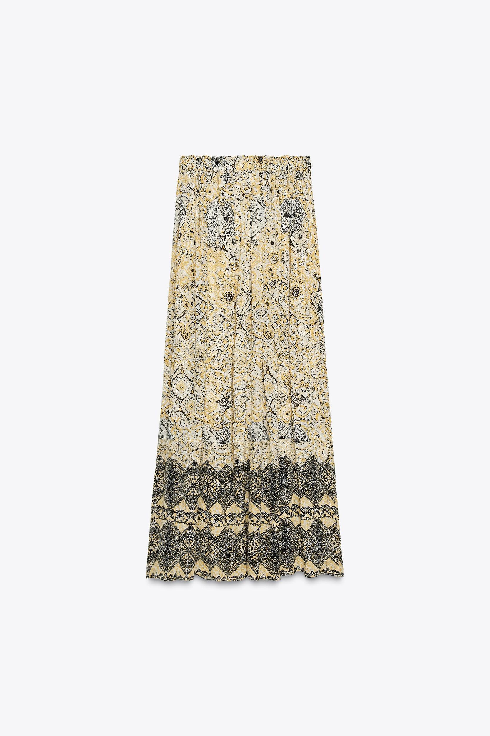 METALLIC THREAD PRINT SKIRT Product Image