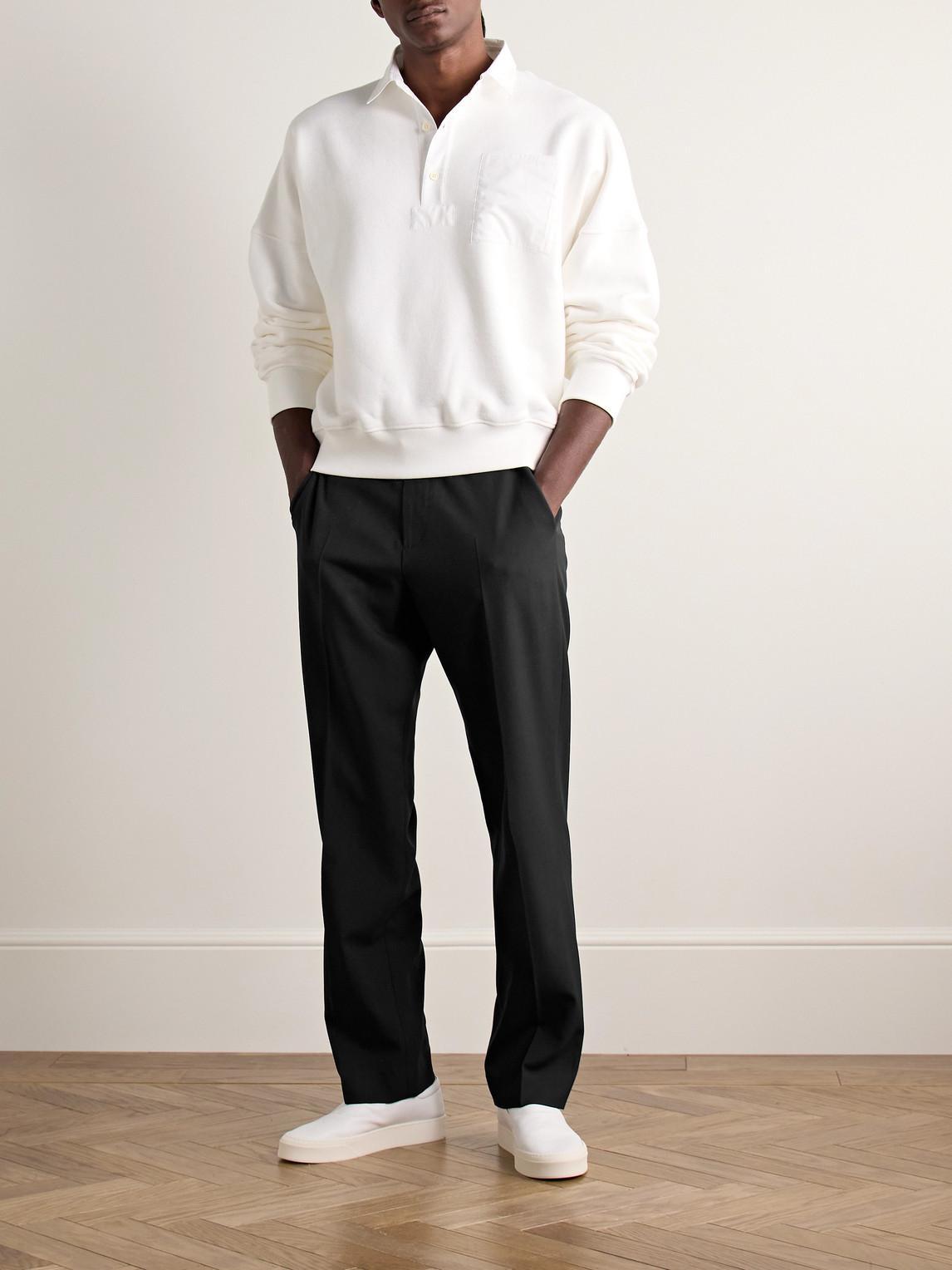 THE ROW Elijah Straight-leg Wool-twill Trousers In Blue Product Image