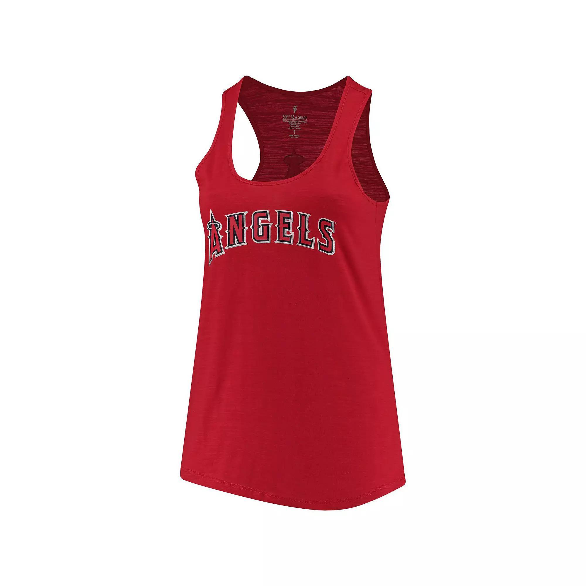 Women's Soft as a Grape Red Los Angeles Angels Plus Size Swing for the Fences Racerback Tank Top, Size: 3XL Product Image