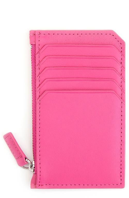 Womens Zip Leather Card Wallet Product Image